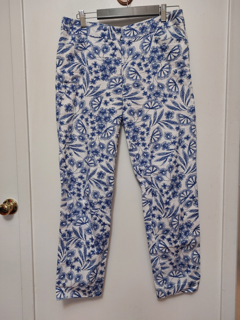 Olsen Lisa Blue Floral Print Casual Pants Size 8